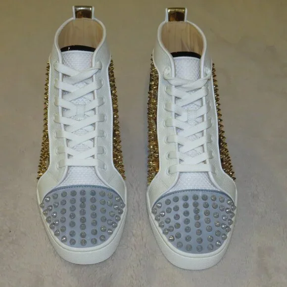 Christian Louboutin Louis Orlato High Top Camo Spiked Sneakers Size 9 NWB Pre-loved Christian Louboutin Louis Orlato Camo Trainers - £395 main image 4